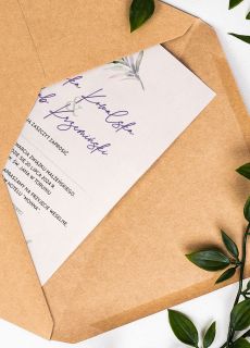 Personalizowane zaproszenia �lubne LAWENDOWE