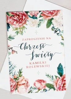 Zaproszenia na chrzest personalizowane PIWONIE