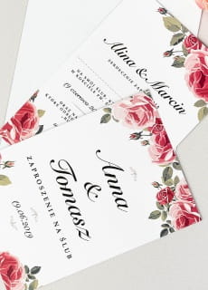 Personalizowane zaproszenia lubne BUKIET Rӯ