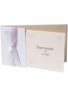 Zaproszenia lubne z kokard (10szt.)