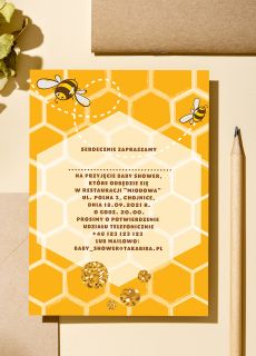 Zaproszenie na baby shower MAMA-TO-"BEE"