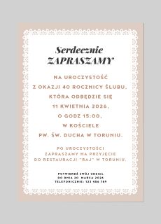 Zaproszenie NA ROCZNIC� �LUBU ze zdj�ciem zaproszenie personalizowane zaproszenia ze zdj�ciem