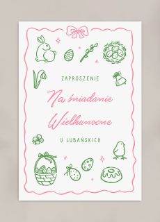 Personalizowane zaproszenie na �NIADANIE WIELKANOCNE zaproszenie na wielkanoc zaproszenie wielkanocne