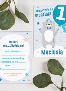 Zaproszenie personalizowane na roczek MAY MI