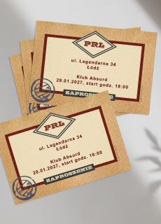 Zaproszenie PRL personalizowane zaproszenia w stylu PRL zaproszenie w stylu PRL