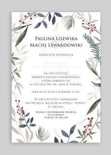 Personalizowane zaproszenia �LUBNE ZIMOWE