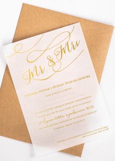 Personalizowane ZAPROSZENIA �LUBNE z�ote