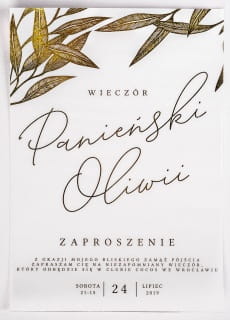 Zaproszenie NA WIECZR PANIESKI personalizowane