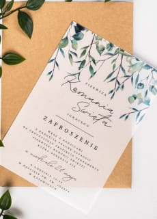 Zaproszenia komunijne personalizowane GAZKI kalka 14x19,5 cm