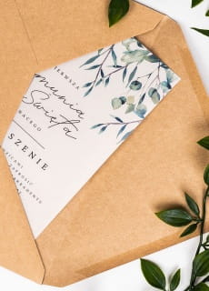 Zaproszenia komunijne personalizowane GAZKI kalka 14x19,5 cm