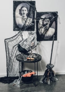 Zasona czarna DEKORACJA HALLOWEENOWA
