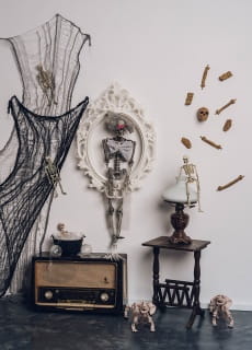 Zasona szara HALLOWEEN dekoracja