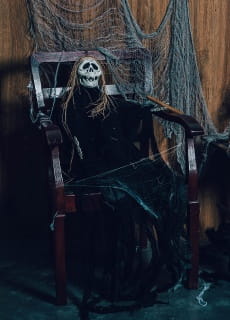 Zasona szara HALLOWEEN dekoracja
