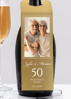 Personalizowane zawieszki na butelk� 50 ROCZNICA �LUBU dekoracje na 50 rocznic� �lubu zawieszka na alkohol
