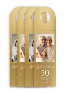 Personalizowane zawieszki na butelk� 50 ROCZNICA �LUBU dekoracje na 50 rocznic� �lubu zawieszka na alkohol