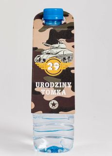 Przywieszki na butelki URODZINY WOJSKOWE 8szt.