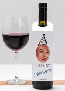 Zawieszki na butelki URODZINOWA CZAPECZKA (4 szt.) zawieszki na alkohol dekoracje urodzinowe dekoracje sto�u