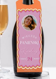 Zawieszki na butelki WIECZ�R PANIE�SKI dekoracja ze zdj�ciem