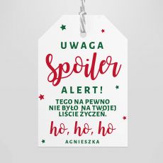 Bileciki �wi�teczne SPOILER ALERT z personalizacj� (16szt.) bileciki do prezent�w zawieszki na prezenty