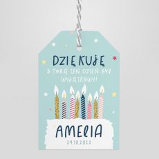 Zawieszki na prezenty dla goci URODZINY z personalizacj (16szt.)