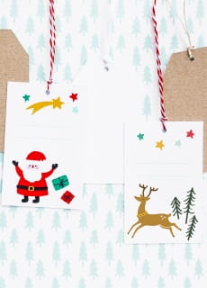 Zawieszki papierowe MERRY XMAS ozdoby �wi�teczne z papieru (6szt.)