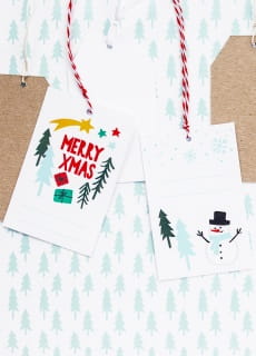 Zawieszki papierowe MERRY XMAS ozdoby �wi�teczne z papieru (6szt.)