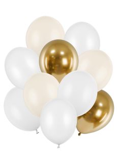 Zestaw balon�w BIA�O-Z�OTY (10szt.)