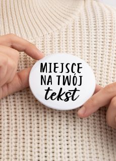 Zestaw przypinek personalizowanych TWJ TEKST 12szt.