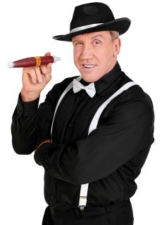 Zestaw retro LATA 20 czarny kapelusz retro szelki m�skie kapelusz gangstera