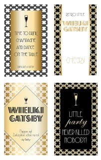 Zestaw etykiet WIELKI GATSBY (4 szt.)