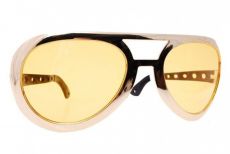 Z�ote Okulary imprezowe Lata 70  du�e okulary disco �mieszne okulary imprezowe du�e okulary retro