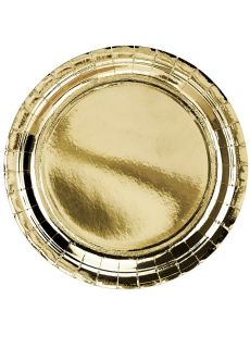 Z�ote talerzyki papierowe b�yszcz�ce 23cm (6szt.)