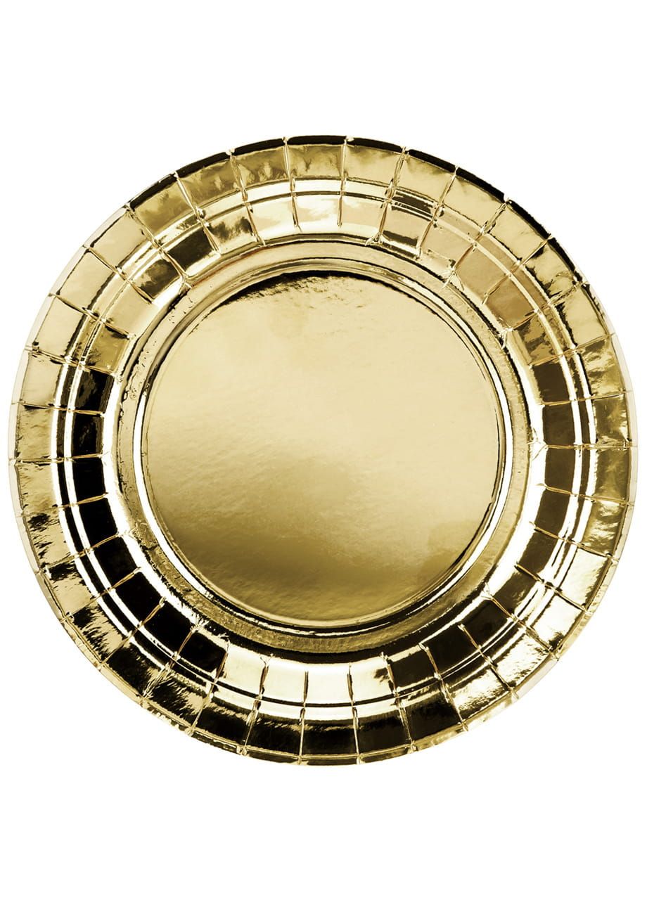 Złote talerzyki papierowe GOLD 18cm (6szt.)