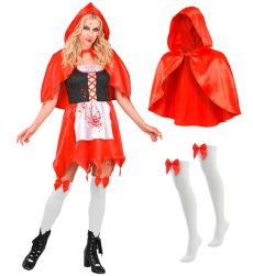 Str�j na Halloween CZERWONY KAPTUREK ZOMBIE - S