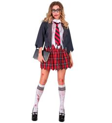 Damski str�j na Halloween UCZENNICA ZOMBIE - S
