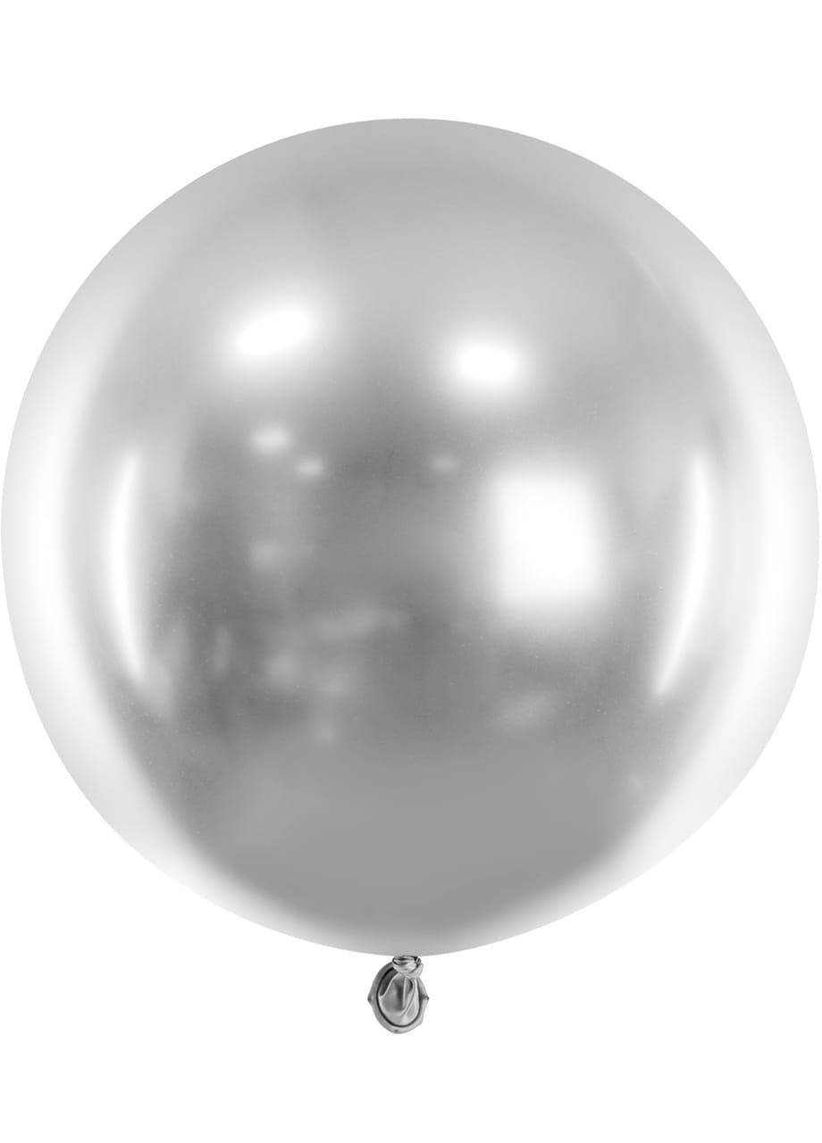 Okrągły balon chromowany OLBRZYM srebrny 60cm