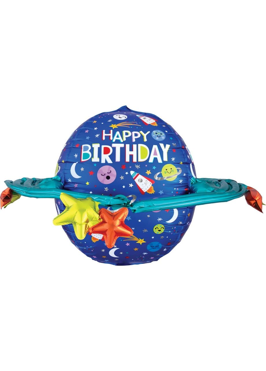 Balon foliowy kula Happy Birthday KOSMOS