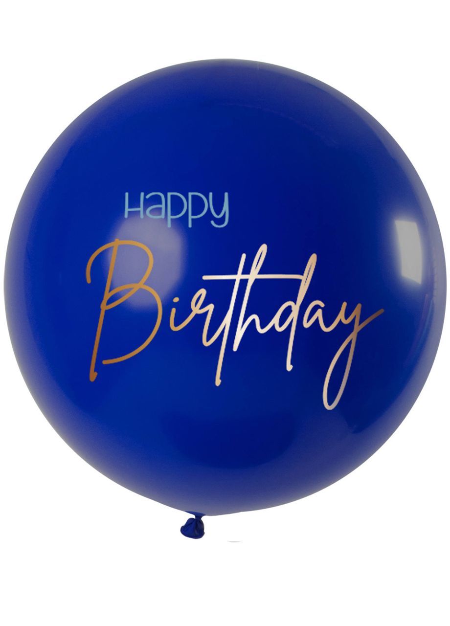 Duży balon na urodziny ELEGANT BLUE 80 cm