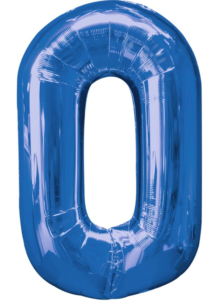 Balon foliowy CYFRA 0 niebieski 85cm