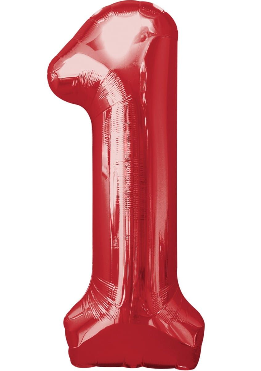 Balon foliowy CYFRA 1 czerwony 85cm