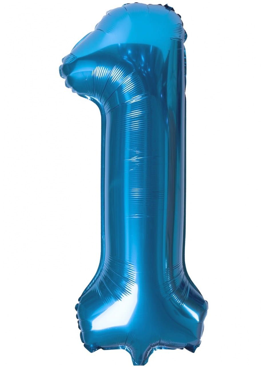 Balon foliowy CYFRA 1 niebieski 100cm