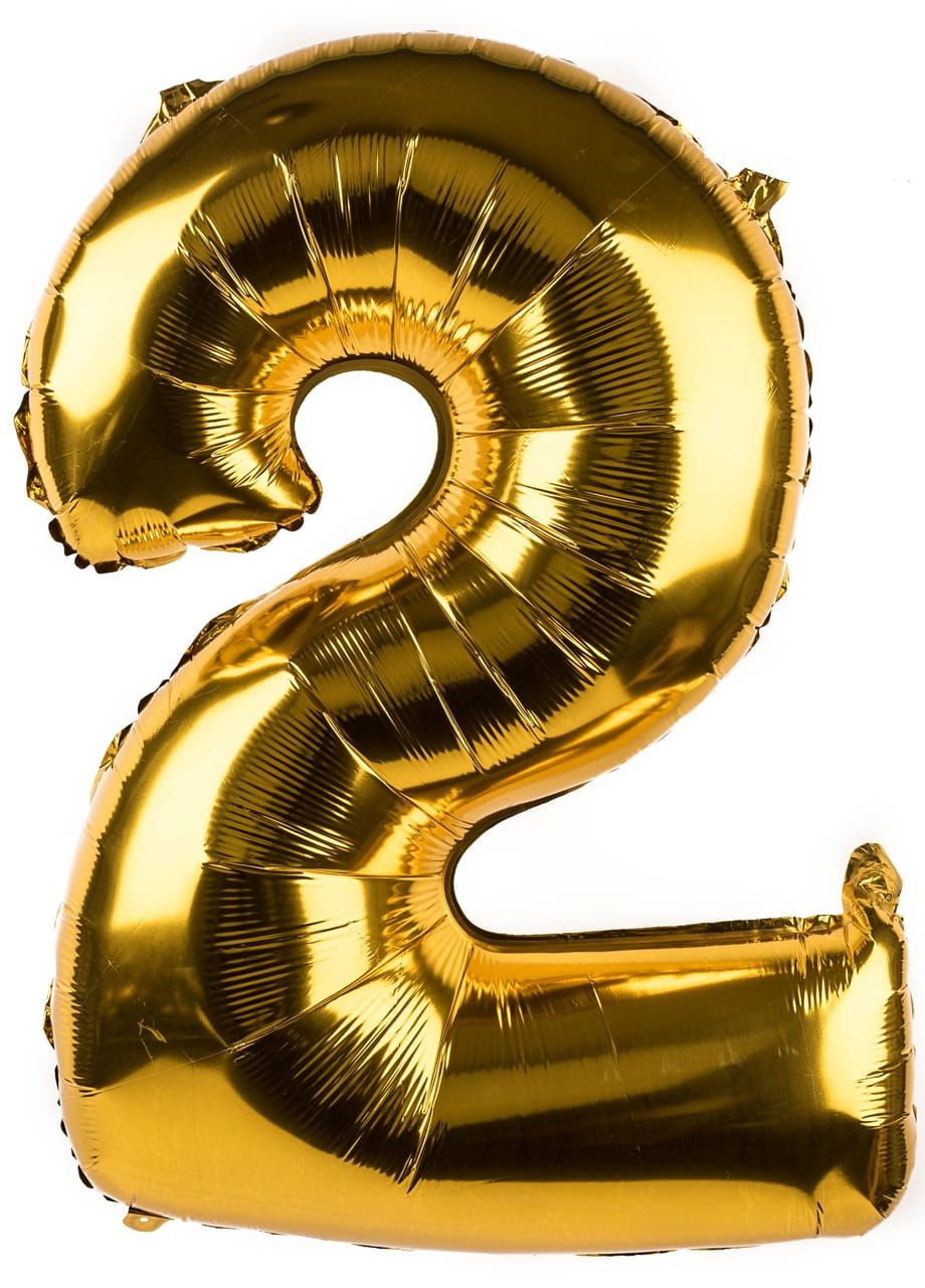 Balon urodzinowy CYFRA 2 złoty 85cm
