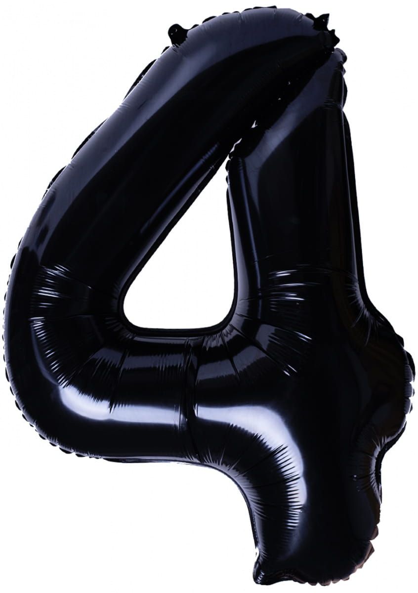 Balon foliowy CYFRA 4 czarny 100cm