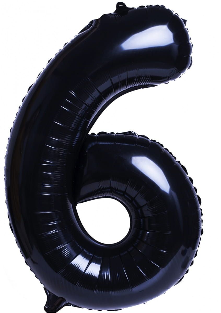 Balon foliowy CYFRA 6 czarny 100cm