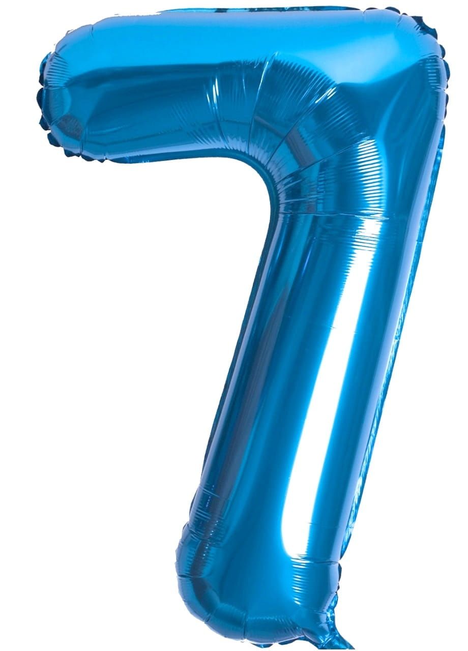 Balon foliowy CYFRA 7 niebieski 100cm