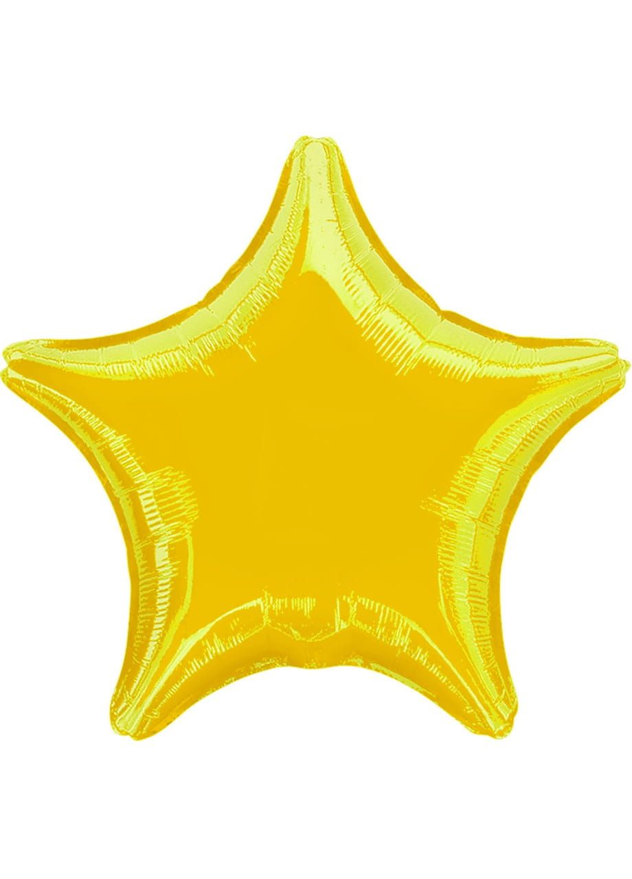 Balon foliowy GWIAZDA metaliczny żółty 48cm