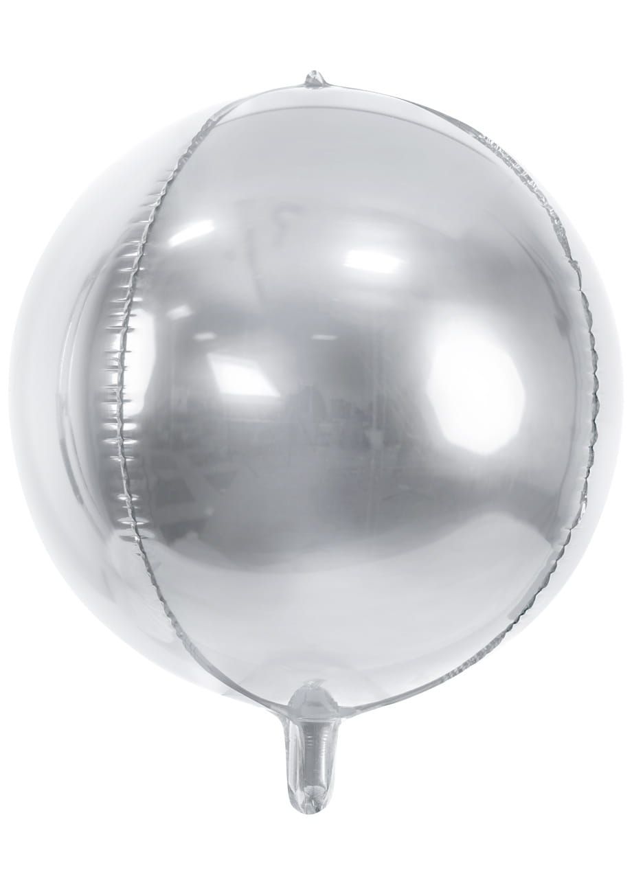Balon  KULA srebrny foliowy 40cm