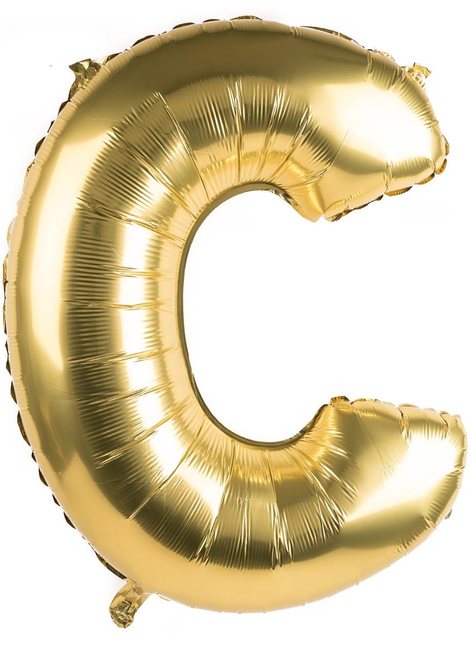 Foliowy balon litera C złoty 85cm