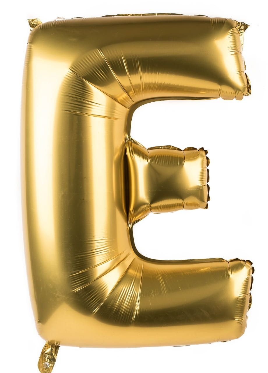 Foliowy balon litera E złoty 85cm
