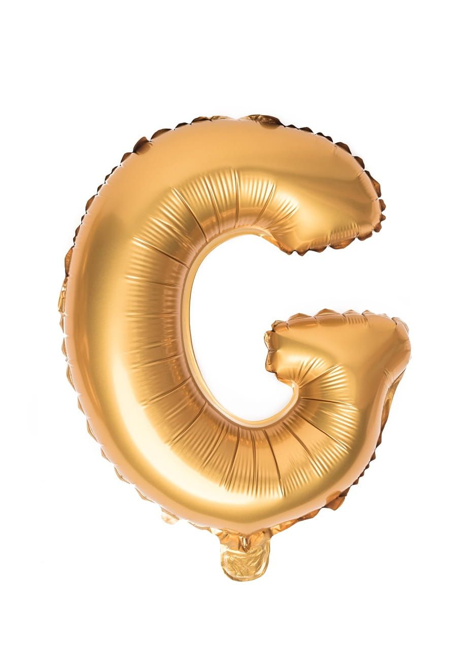Balon foliowy na powietrze LITERKA G złoty 40cm